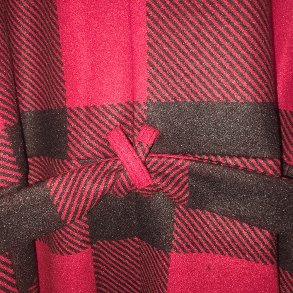Torrid Red and Black Plaid Trench Coat - Picture 7 of 11